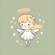 cute kawaii fairy illustration vector simple clean minimalist wallpaper bright 