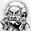 Eine alte Frau ist frustriert am Telefon