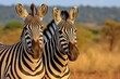a pair of zebras. Generative AI