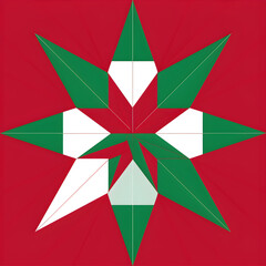 st david star green white red on red background