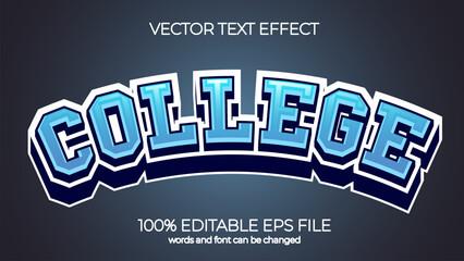 Poster - college editable text effect style, EPS editable text effect