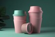 3d rendered coffee cup design mockup. Generative AI