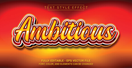 Canvas Print - Ambitious Text Style Effect. Editable Graphic Text Template.