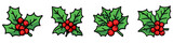 Fototapeta Miasto - Christmas holly berry leaves icon. Cartoon Christmas icons set.