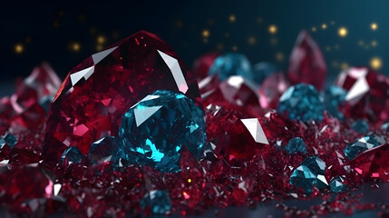 Poster - background made of faceted crystals