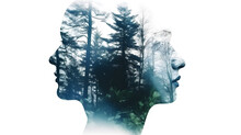 Double Exposure People And Forest