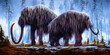 woolly mammoth extinct prehistoric animal elephant iceage glacial epoch frozen ice illustration