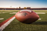 Fototapeta  - American football ball. Background with selective focus and copy space