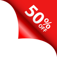 Sticker - Curled corner 50% off