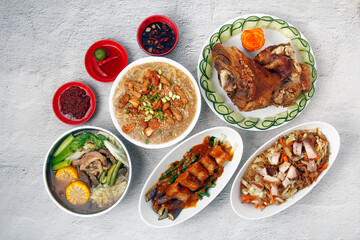 Wall Mural - Freshly cooked assorted Filipino food