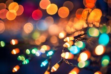 Out-of-focus Holiday Lights. Generative AI