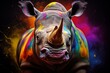 imposing rhinoceros with powerful aura. Generative AI