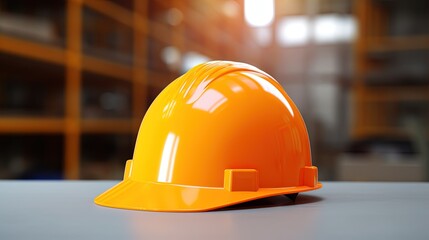 Yellow construction helmet