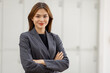 © David - Asian business woman standing in office for meeting and business woman happy Smiling woman executive manager, for working