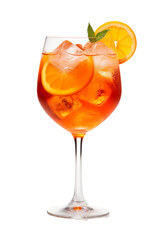 Wall Mural - Alcoholic Aperol Spritz Cocktail in glass on a white background PNG