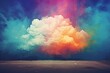 artistic illustration of a cloud with vibrant colors on a textured background. Generative AI