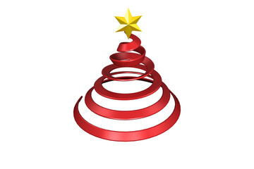 Digital png illustration of red christmas tree symbol on transparent background