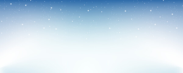 Wall Mural - pastel winter sky with snowflakes. blue light color gradient. fantasy soft blurred wallpaper. vector
