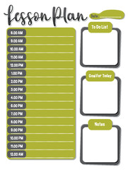 Sticker - Green Note Daily Lesson Planner Template