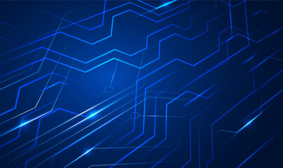 Poster - abstract futuristic technology connection digital data communication background. hi-tech innovation 