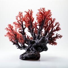 Wall Mural - Full view Black coral on a completely white background, wallpaper pictures, Background HD