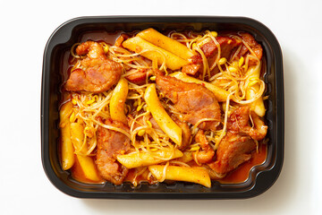 Poster - Spicy stir-fried meat and vegetables, delivery packaged food