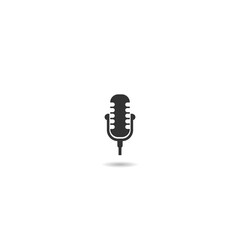 Sticker - Microphone retro icon with shadow