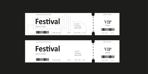 Wall Mural -  Music festival ticket templates