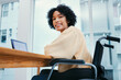 © Rene L/peopleimages.com - Office, happy and portrait of business woman in wheelchair working on project, report and research. Company, startup and person with disability on computer for internet, email and schedule at desk