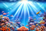 Fototapeta Do akwarium - 美しい南の海のサンゴ礁