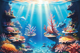 Fototapeta Do akwarium - 南の海のサンゴ礁