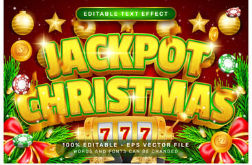 Poster - jackpot christmas 3d text effect and editable text effect with christmas background