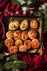 Wall Mural - Christmas desserts  on the table