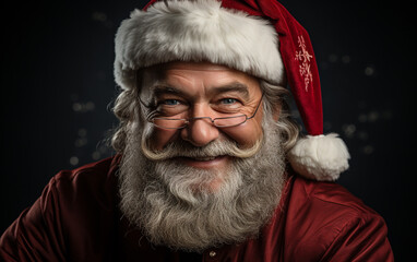 Wall Mural - Portrait of santa claus in red hat