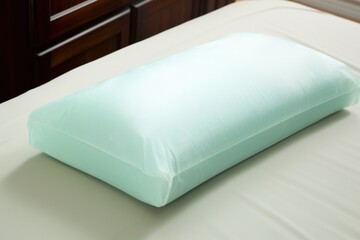 Poster - a cooling gel pillow on a bed