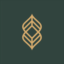 Line Art Leaf Infinity Logo Vector
