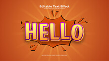 Orange Hello 3d Editable Text Effect - Font Style