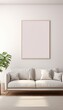 © Ivy L - Minimalist Living Room Artist's Frame on Beige Rug