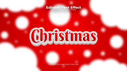 Wall Mural - White and red christmas 3d editable text effect - font style