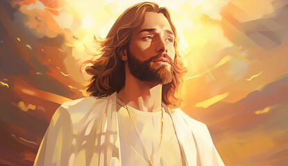 Portrait of Jesus Christ, savior of mankind.