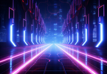 Neon illuminated futuristic backdrop realistic image, ultra hd, high design very detailed