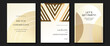 Luxury invitation card background vector. Golden elegant geometric shape, gold lines gradient on light background. Premium design illustration for gala card, grand opening, wedding, party invitation.