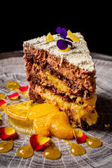 Wall Mural - orange cake with dark chocolate