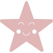 rosa Stern mit Gesicht mit transparentem Hintergrund 