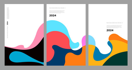 Vector Illustration colorful liquid and fluid abstract for banner template 2024