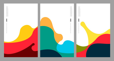 Aufkleber - Vector Illustration colorful liquid and fluid abstract for banner template 2024