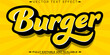 Burger logo text effect, editable fast food and logo customizable font style