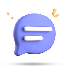Fototapete - 3d rendering of speech bubble with notification icons, 3D pastel chat icon set. Set of 3d speak bubble.