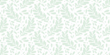 Light Green Leaf Background, Vector Pattern Seamless Repeating Texture