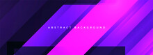 Abstract Modern Geometric Banner Background With Purple And Pink Diagonal Shapes. New Trend Vector Illustration